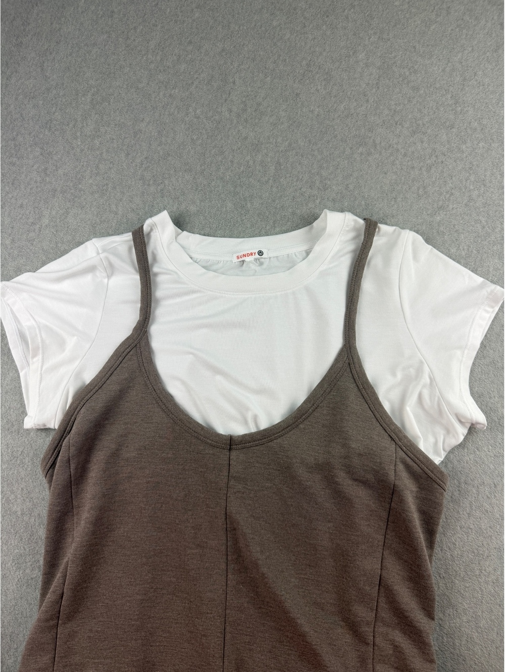 Sundry XL Jumpsuit & Tee Set Layered babydoll ter
